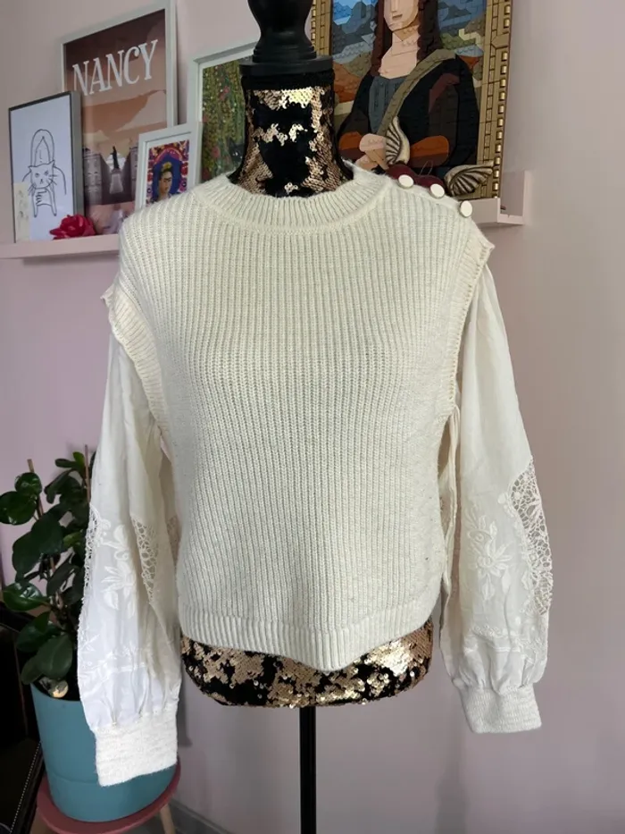 Pull bi matière Promod