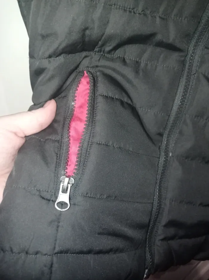 Manteau enfant fille réversible rose et gris foncé - photo numéro 7