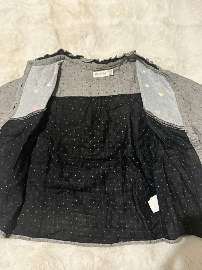 Chemise grise avec cœurs colorés de chez Orchestra taille 5 ans - photo numéro 4