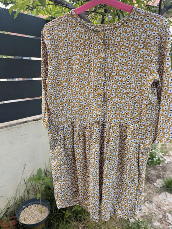 Robe fluide fleurie moutarde Monoprix kids 8 ans - photo numéro 6