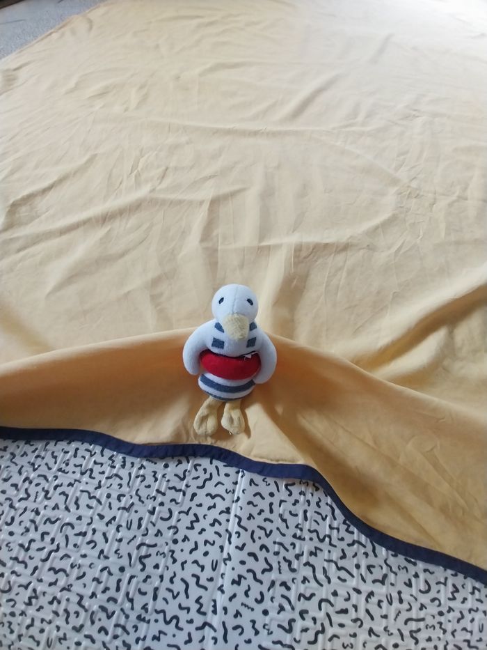 Drap bébé / enfant jaune moutarde – 100% coton – Fabriqué en France - photo numéro 2