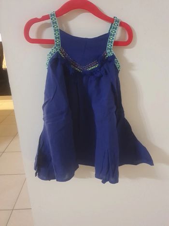 Robe a bretelles fine bleu forme trapèze 2 ans catimini