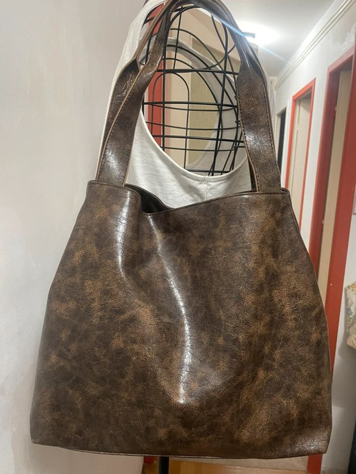 Sac • Fourre-Tout café de Grande Capacité d'Inspiration Vintage. - photo numéro 4