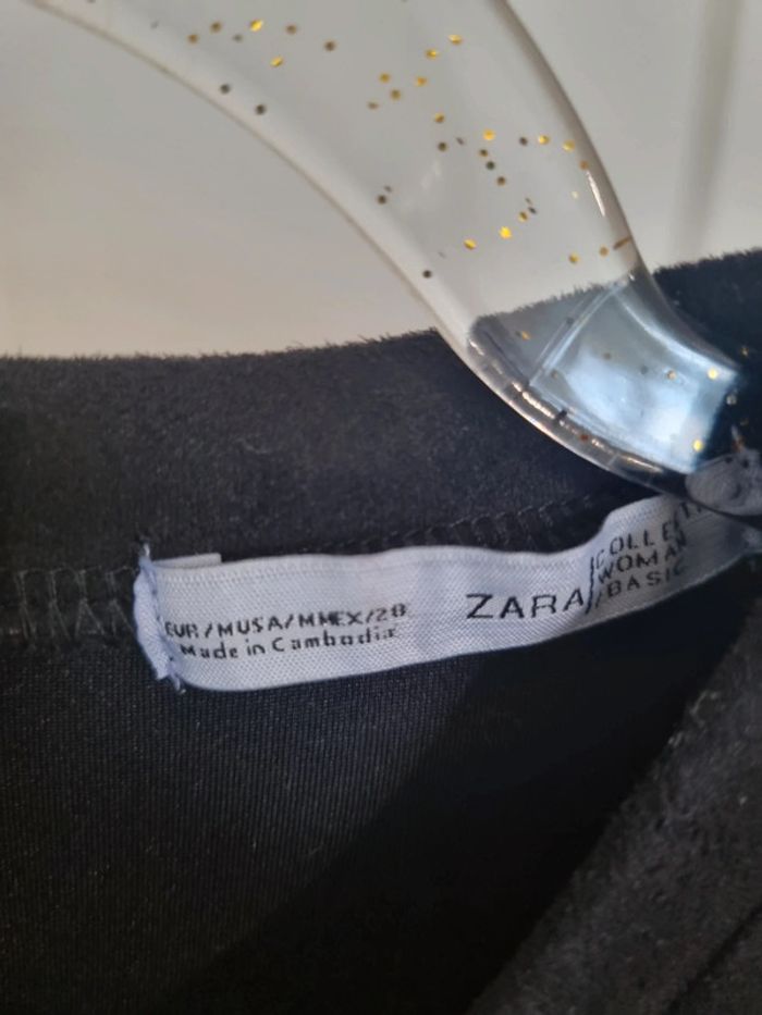 Tee-shirt shirt noir suédine M zara - photo numéro 3