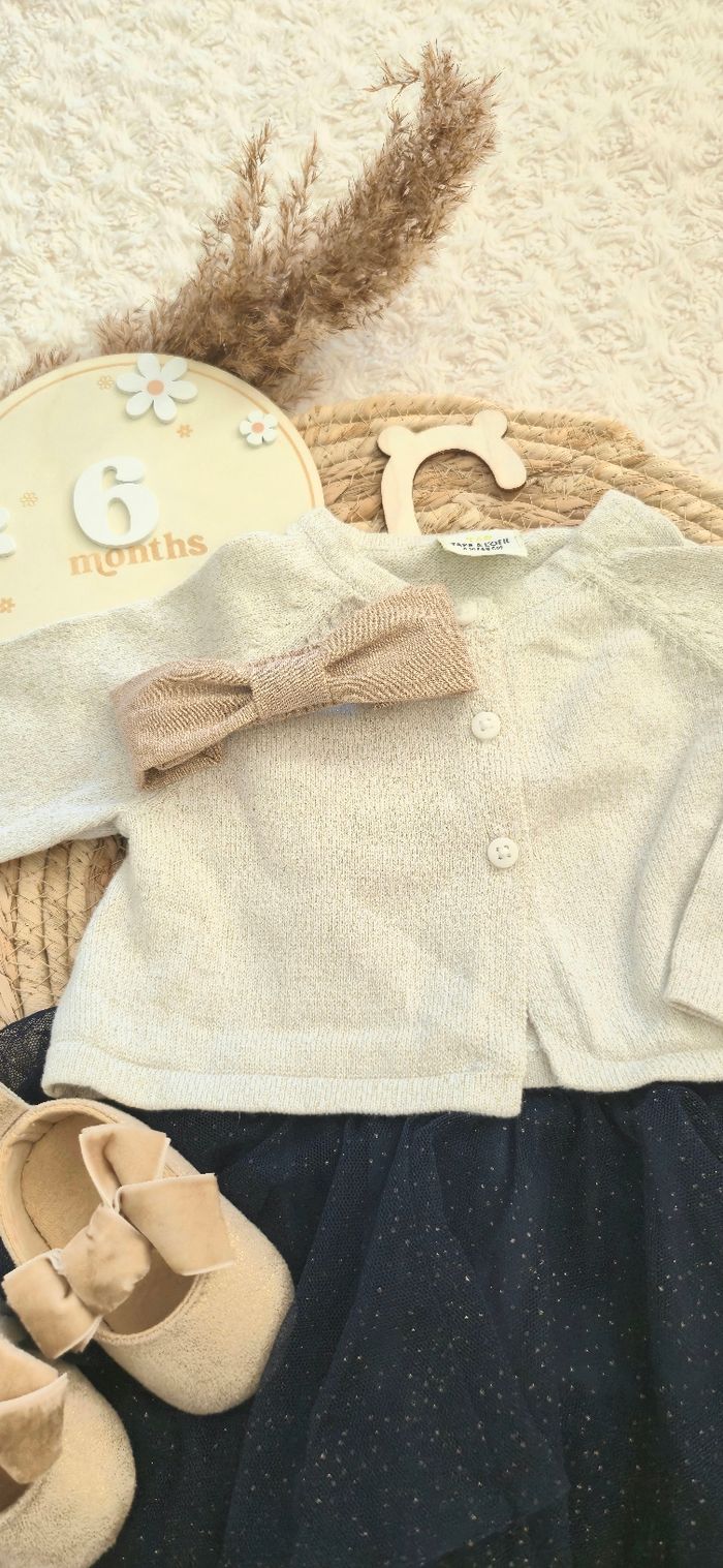 Ensemble robe et cardigan taille 6 mois - photo numéro 2