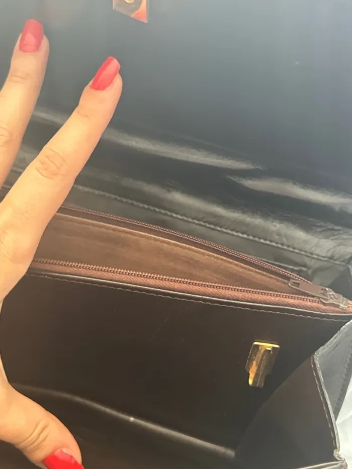 Petit sac baguette vintage marron brillant - photo numéro 12