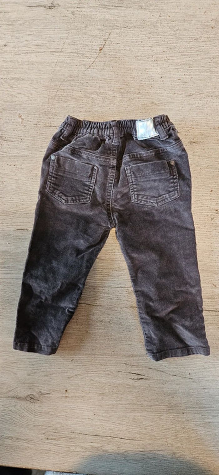 Pantalon en velour brun foncé, cotellé, Grain de Blé, 18 mois, nickel - photo numéro 6