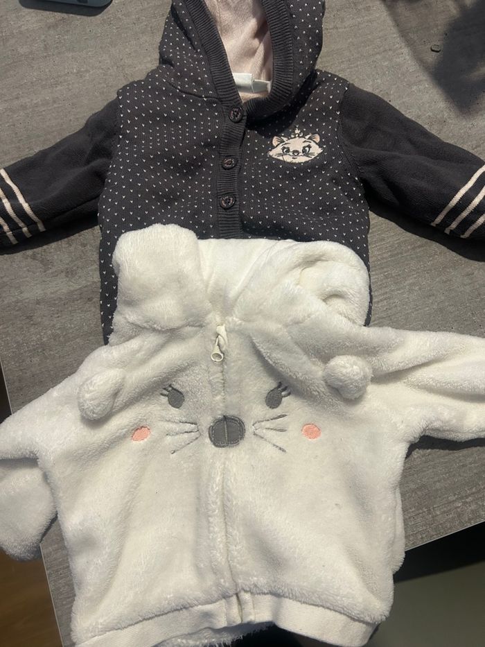 đ§ž Lot 2 gilets bĂ©bĂ© 1 mois â chaud & tout doux (capuche)