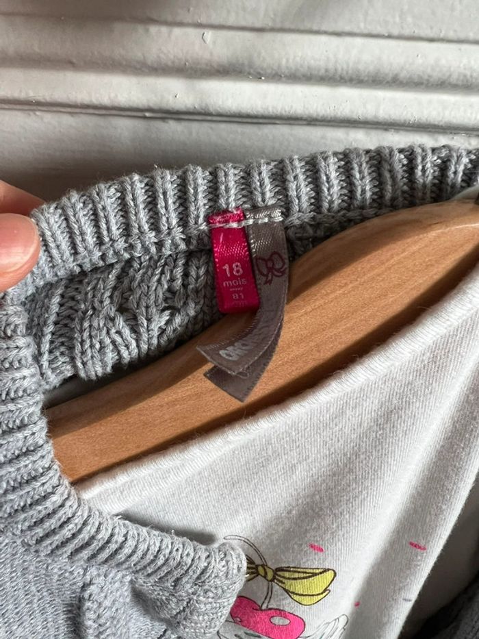 Ensemble gilet gris-t-shirt blanc Orchestra 18 mois - photo numéro 4