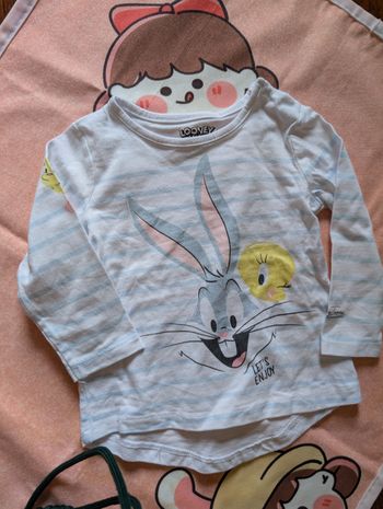 Tee shirt manche longue 6 mois bugs bunny titi