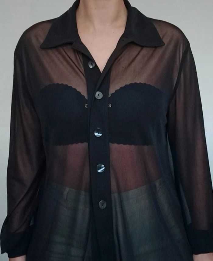 Chemisier voile noir sexychic taille unique - photo numéro 8
