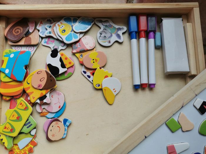 Jeu magnetique en bois ardoise - photo numéro 4