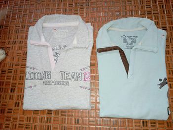 Lot de 2  polos tee shirts manches courtes équitation 14 ans