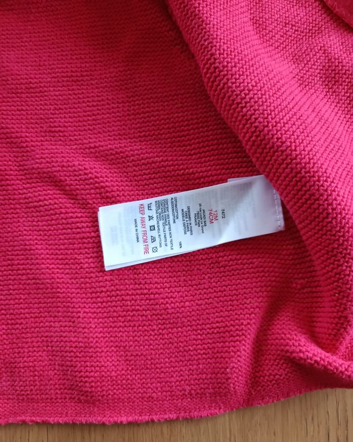 Gilet Cardigan en maille Jacadi rouge 12 mois fille - photo numéro 7