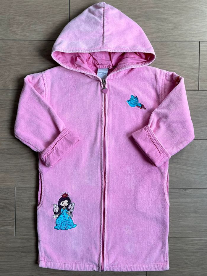 Peignoir en éponge Carré Blanc T-6 ans