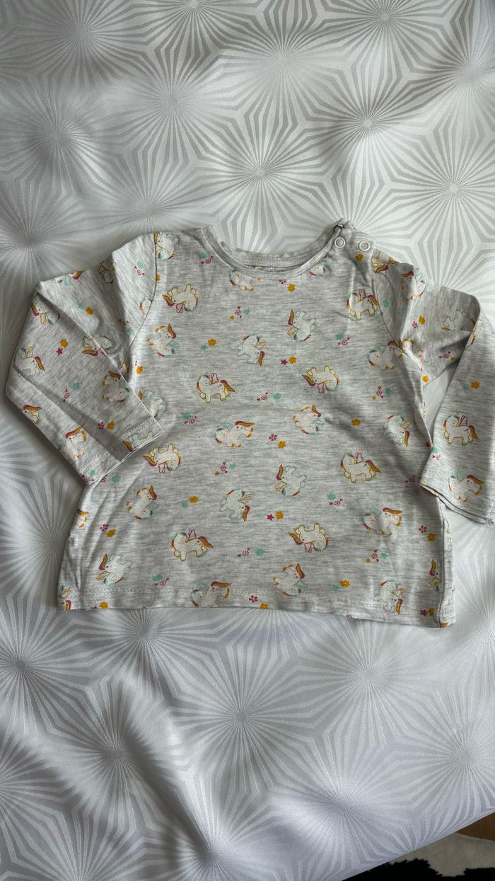 Haut manches longues licornes fille 18 mois/86cm - photo numéro 2