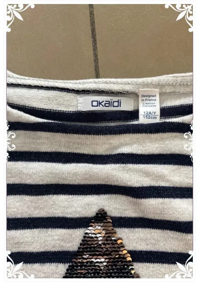 Pull a sequins réversible taille 12ans okaidi - photo numéro 8