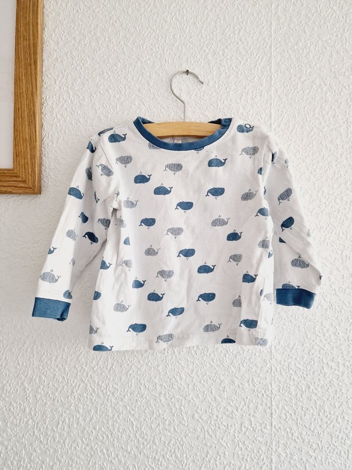 Zeeman - Pyjama 2 pièces, manches longues + pantalon - Baleines (18 mois) - photo numéro 3