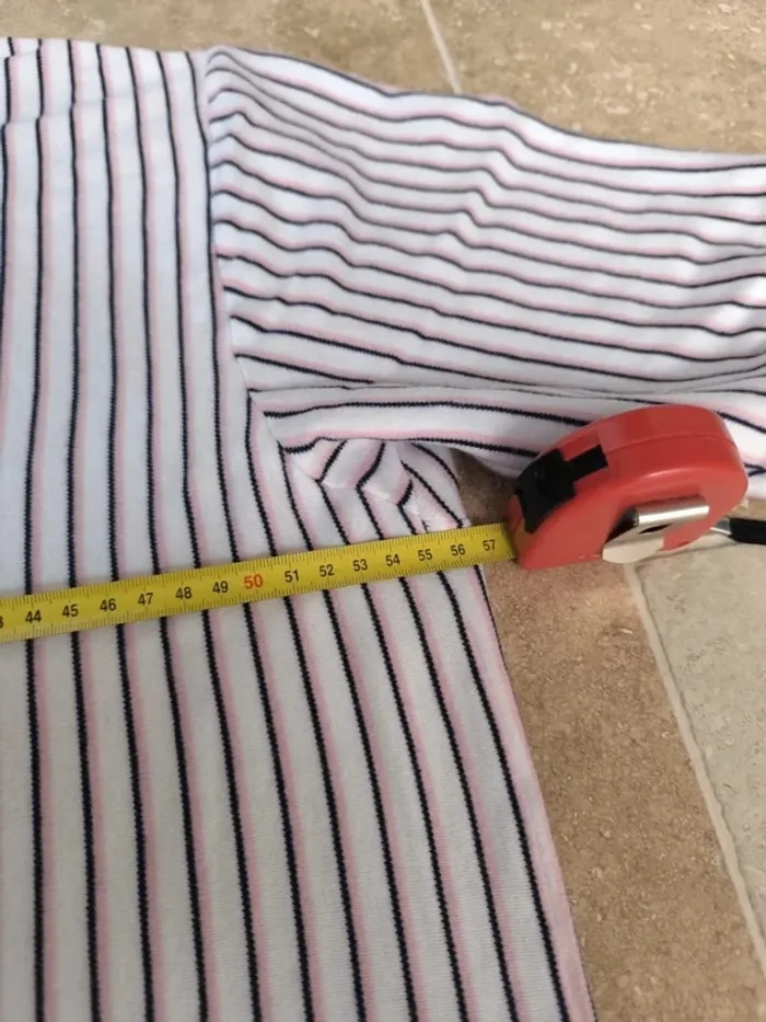 Polo Ralph Lauren homme L extra long vintage rayures verticales excellent état sauf une tache devant - photo numéro 9