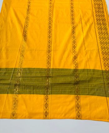 Tissu Balinais - Jaune et fil d’or Or - 105 x 215 cm