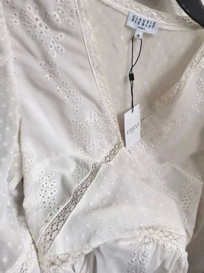 😍 Tres belle robe d'été Roma Ecru signé Claudie Pierlot | taille 36 | prix boutique 265€ 😍 - photo numéro 4