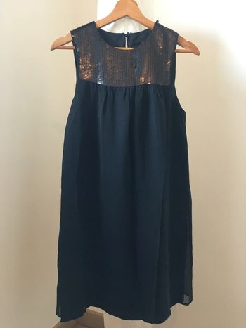 Robe droite noire courte à sequins Etam