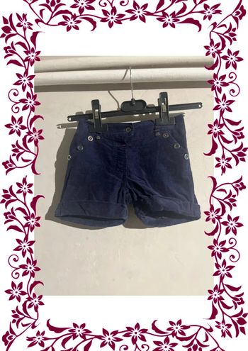 Short velours marine 3ans