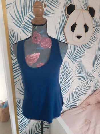 Pull debardeur bleu pailette M