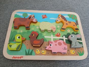 Puzzle bois animaux de la ferme Janod