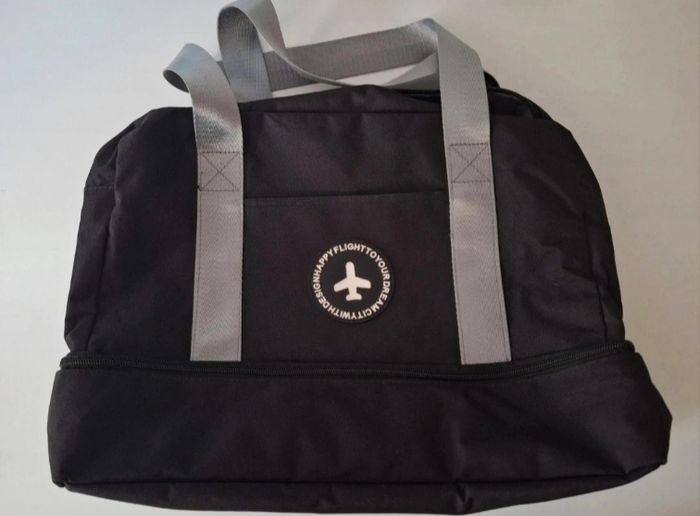 Sac de voyage à bandoulière noir et gris Dream Travel