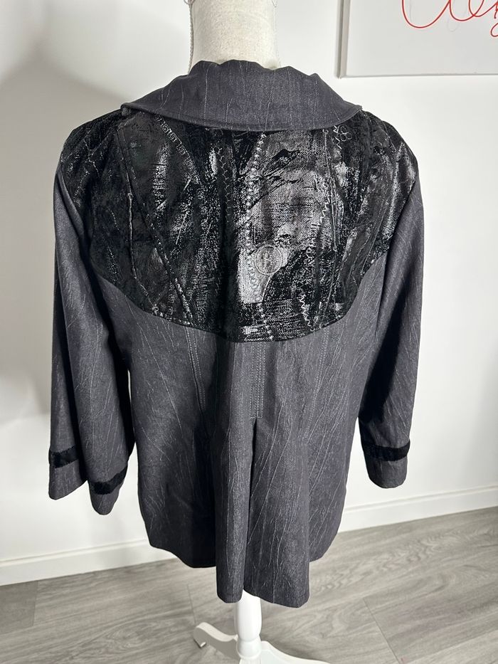 Blazer gris foncé et noir S.Quise T46 3XL - photo numéro 5