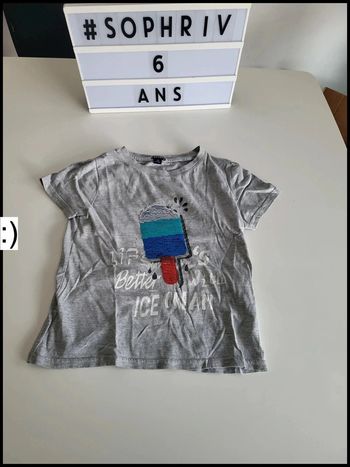 T shirt glace à sequins 6 ans