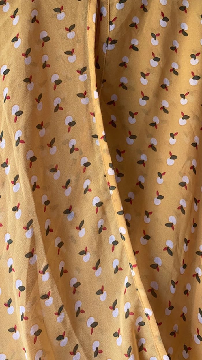 Blouse sans manche jaune avec imprimé M - photo numéro 3