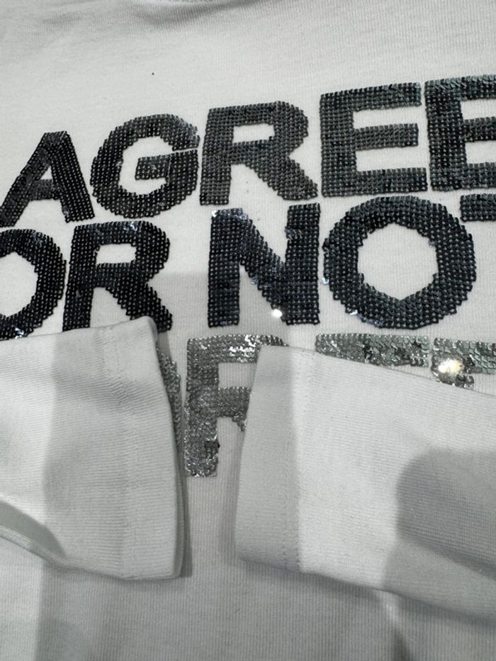 Caroll t-shirt blanc manches longues strass - photo numéro 16