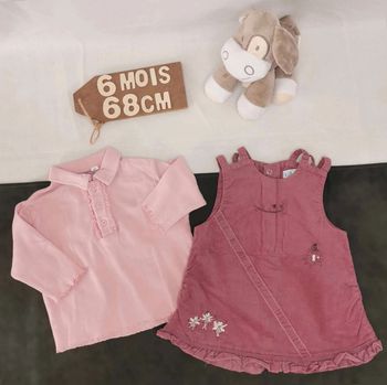 Ensemble 👣  robe babibou et  tee-shirt tout compte  fait 6mois/67cm