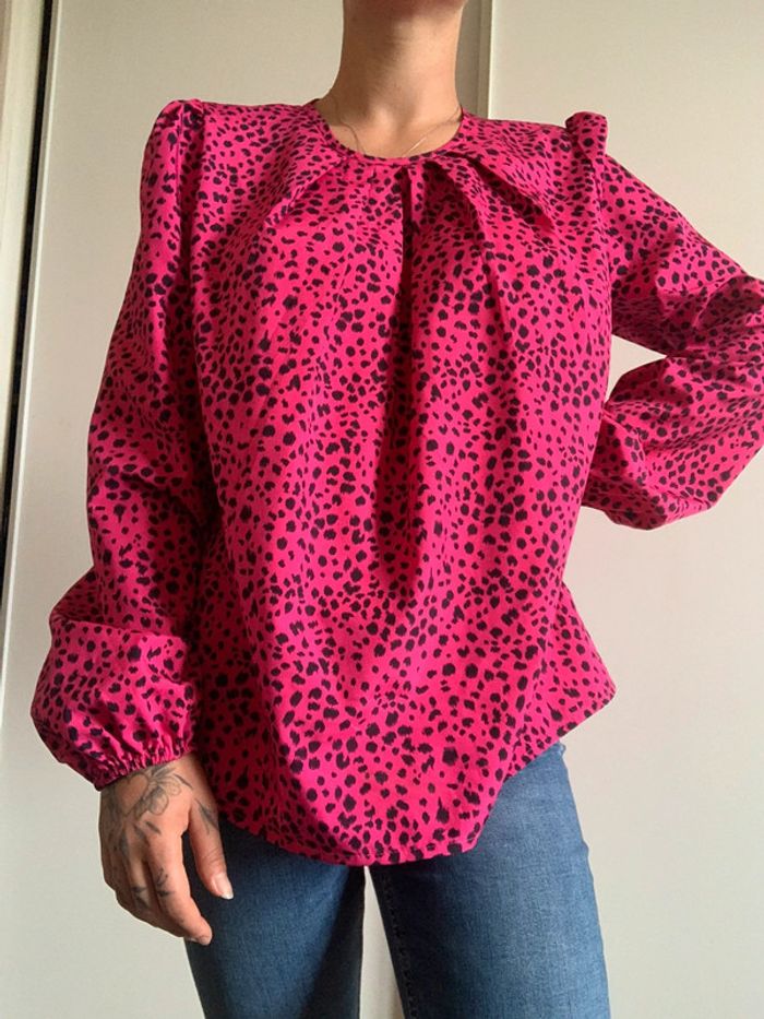 Blouse rose tachetée shein taille m 38 - photo numéro 2