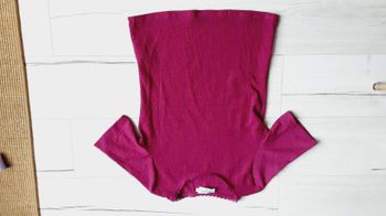 Vêtement femme top haut tee-shirt  manches courtes bordeaux Naf Naf taille S