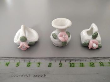 3 miniatures paniers/vase