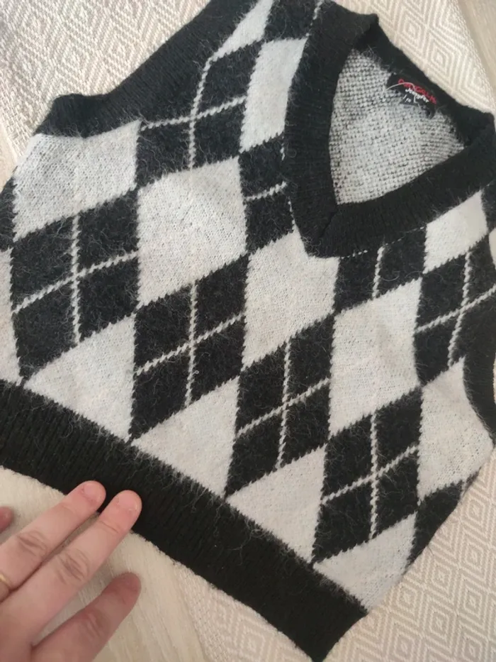 Pull sans manches carreaux Jennyfer 14 ans - photo numéro 3