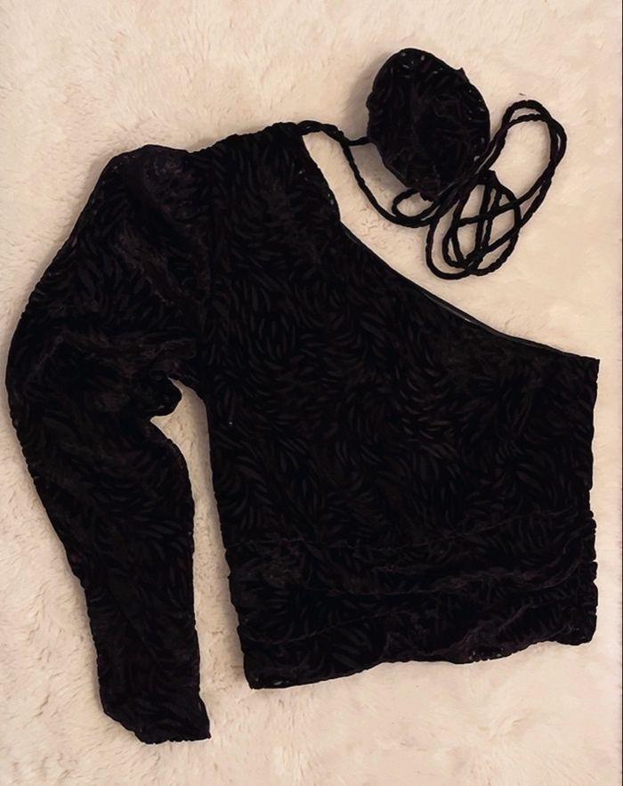 Blouse velours asymétrique - photo numéro 5