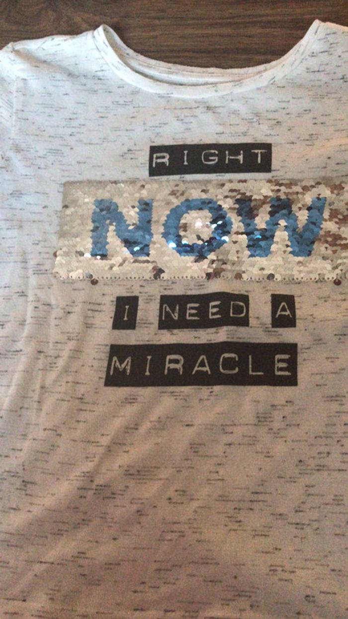 Tee-shirt beige chiné C&A 10 ans - photo numéro 2