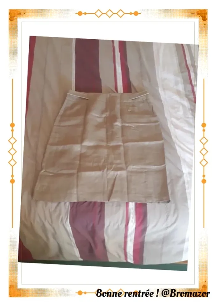 Jupe en lin aspect doré 123 taille 40 - photo numéro 3