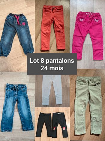 Lot 8 pantalons fille 24 Mois/2ans