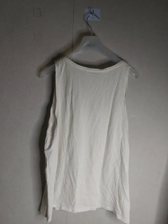 Tee-shirt débardeur crème "Zara" - photo numéro 3