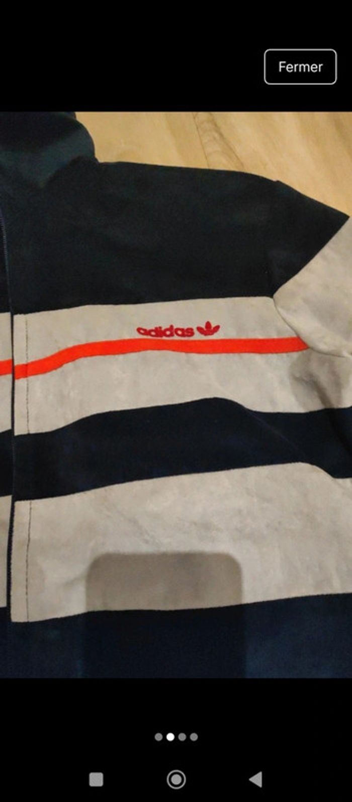 Veste adidas vintage en peau de peche mixte - photo numéro 2