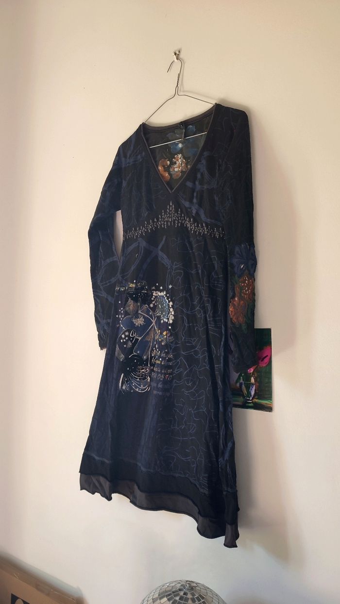 Robe longue y2k taille S patchwork motifs - photo numéro 2