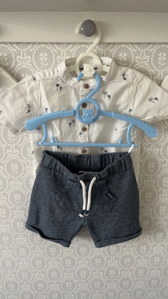 Ensemble chemise + short C&A 12-18 mois - photo numéro 2