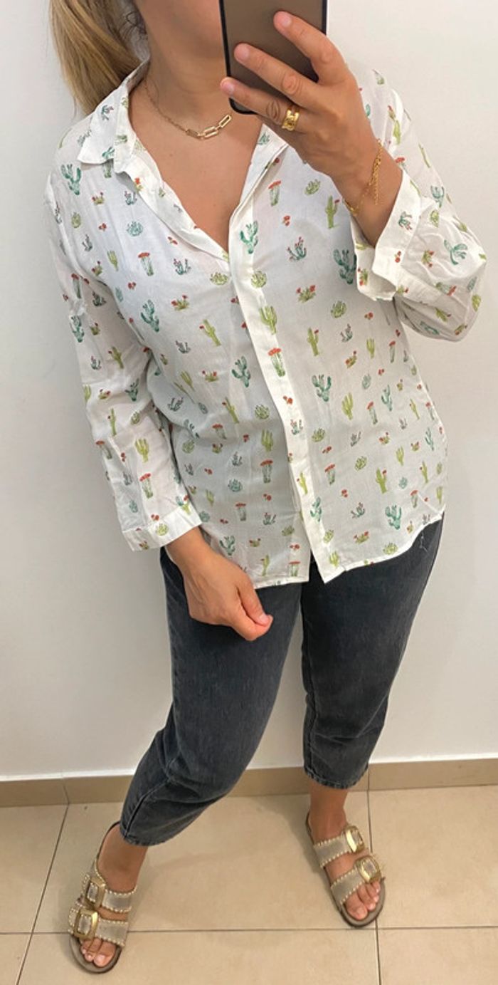 🌿Chemise légère imprimée 🌵 Taille M - photo numéro 5