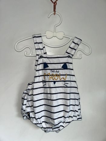 Barboteuse / salopette rayé bleu marine  et blanche - Taille 6 mois - Sucre D’orge