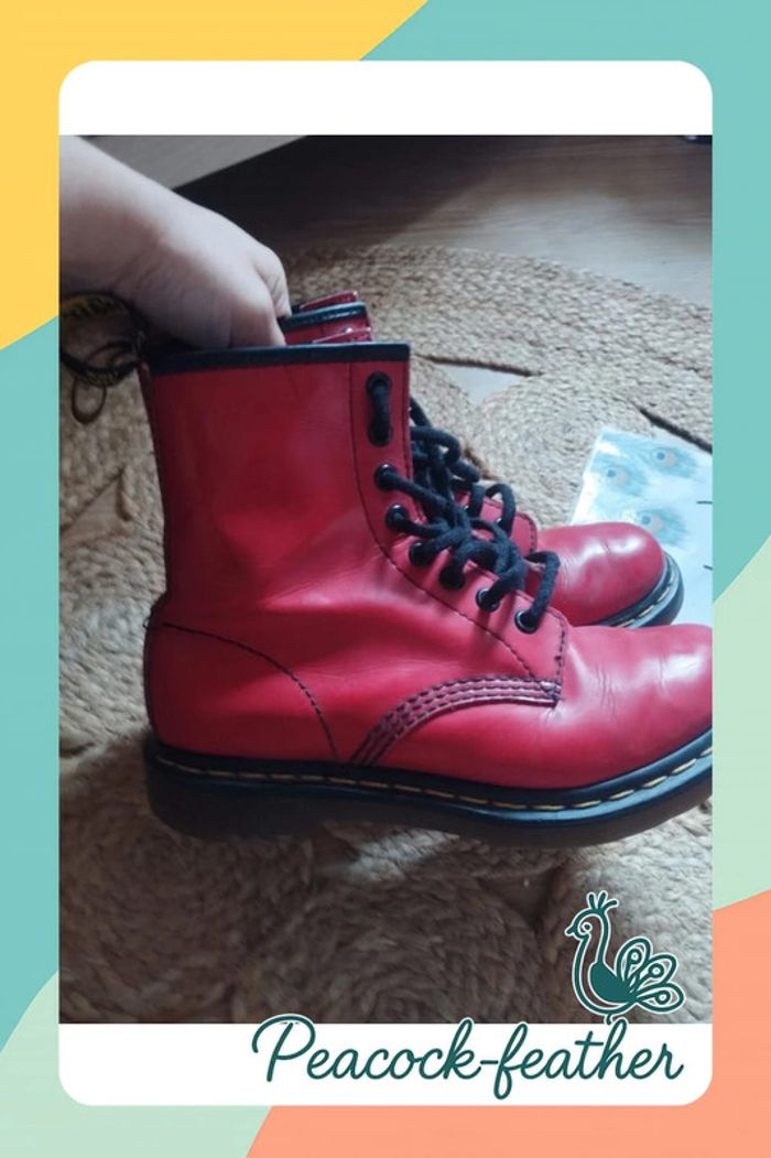 Bottines dr Martens rouges 36 - photo numéro 4